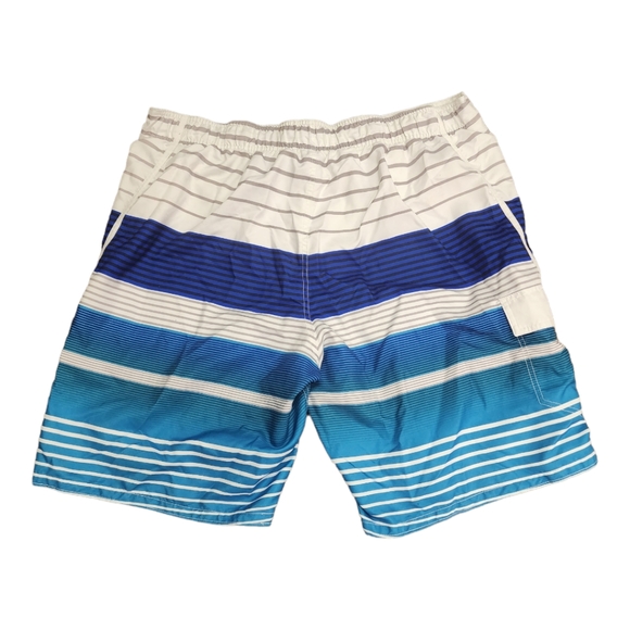 OP Men's Blue White Striped Swim/Board Trunks Size 2XL - Picture 2 of 11